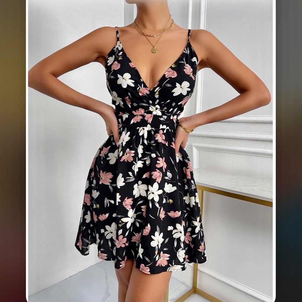 Floral Spaghetti Strap Dress